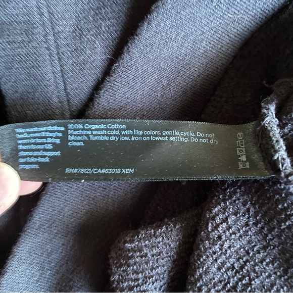 Eileen Fisher 1X Lightweight Organic Cotton Terry Hooded Top black - Picture 11 of 11